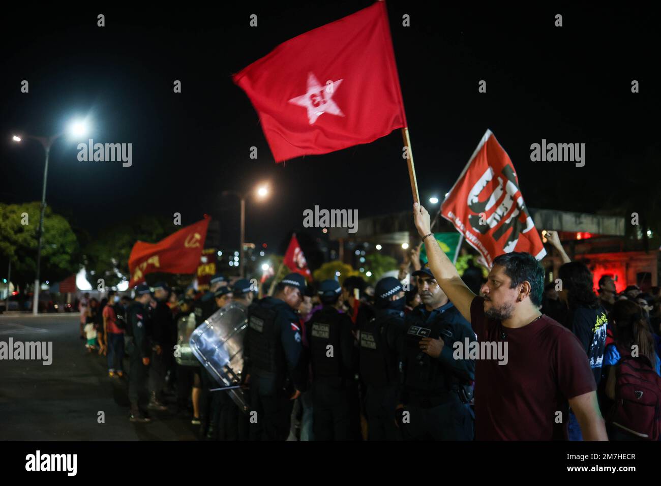 Belem, Brazil. 9th January, 2023. Protesters in Belem do Pará this ...