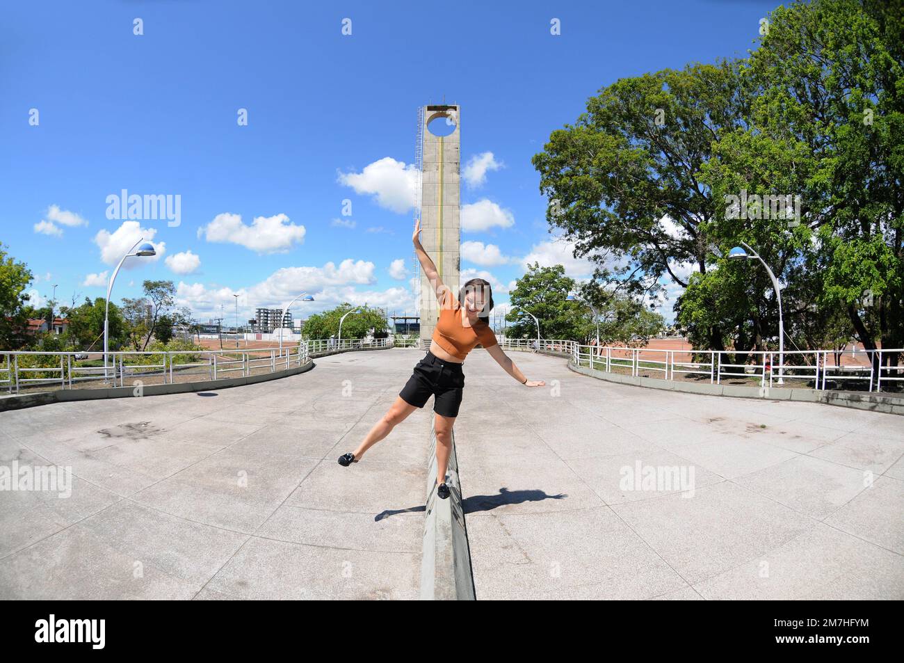 Macapá,Amapá,Brazil,November 12, 2021.Marco Zero tourist monument, located in the city of Macapá, to mark the exact passage of the Equator line dividi Stock Photo