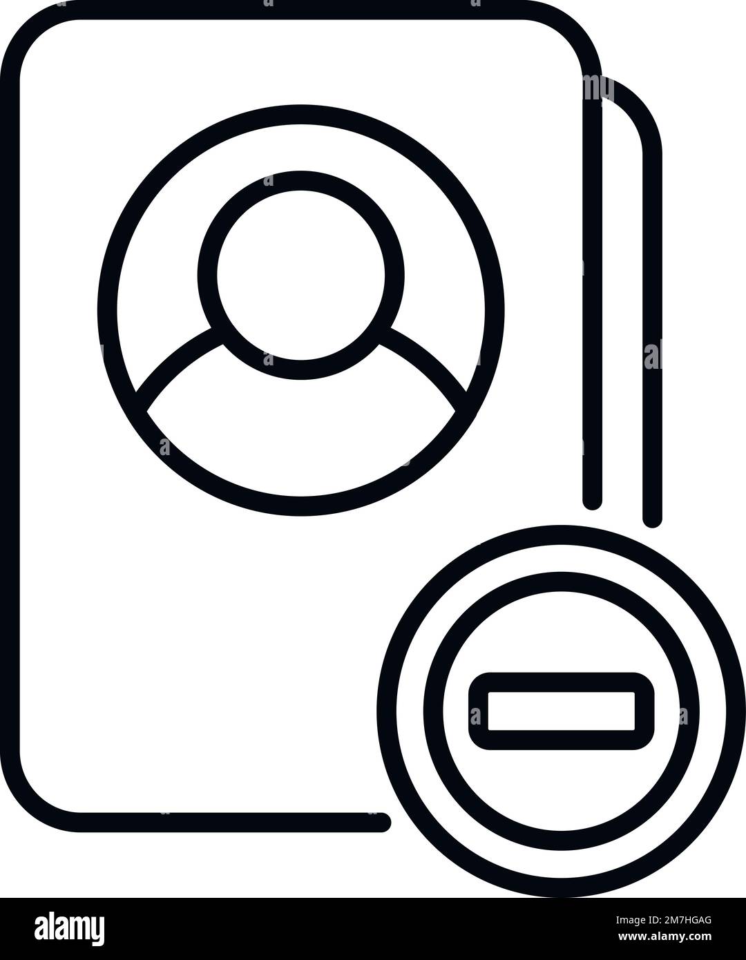 Remove account icon outline Black and White Stock Photos & Images - Alamy