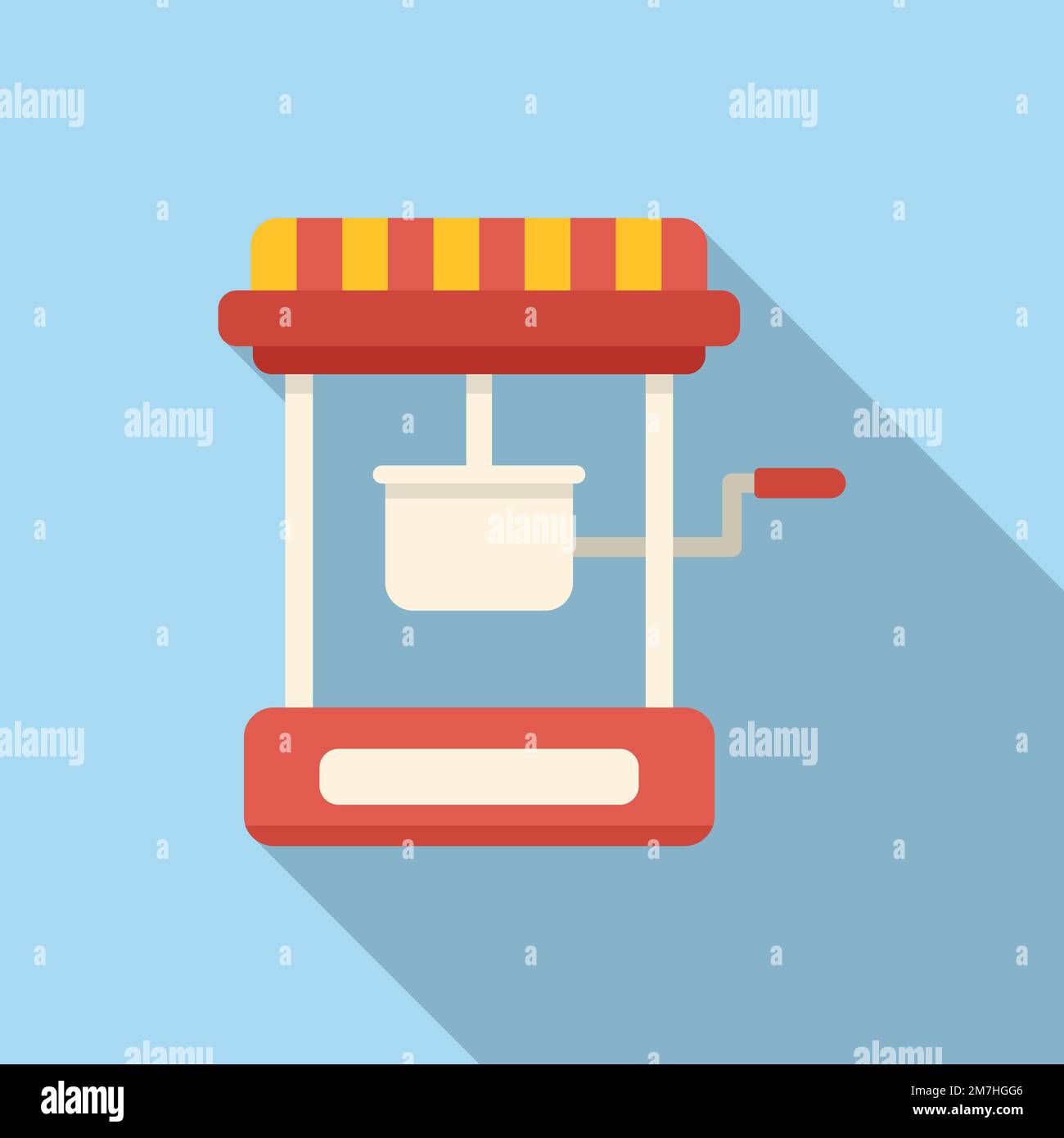 Handle popcorn machine icon flat vector. Pop corn seller. Food stand