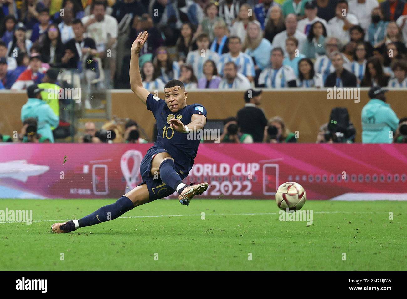 Beijing, Qatar. 18th Dec, 2022. Kylian Mbappe of France shoots to score ...