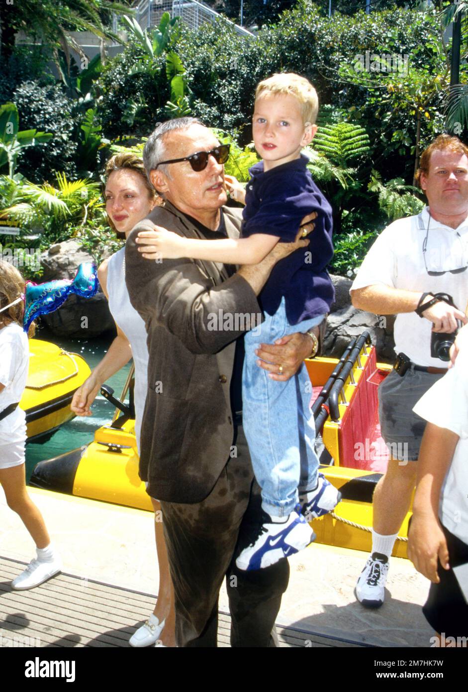 Dennis Hopper & his son attending the opening of Jurassic Park at the