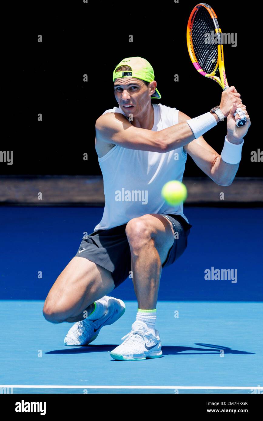 Melbourne, Australia. 10th Jan, 2023. RAFAEL NADAL (ESP) practising on