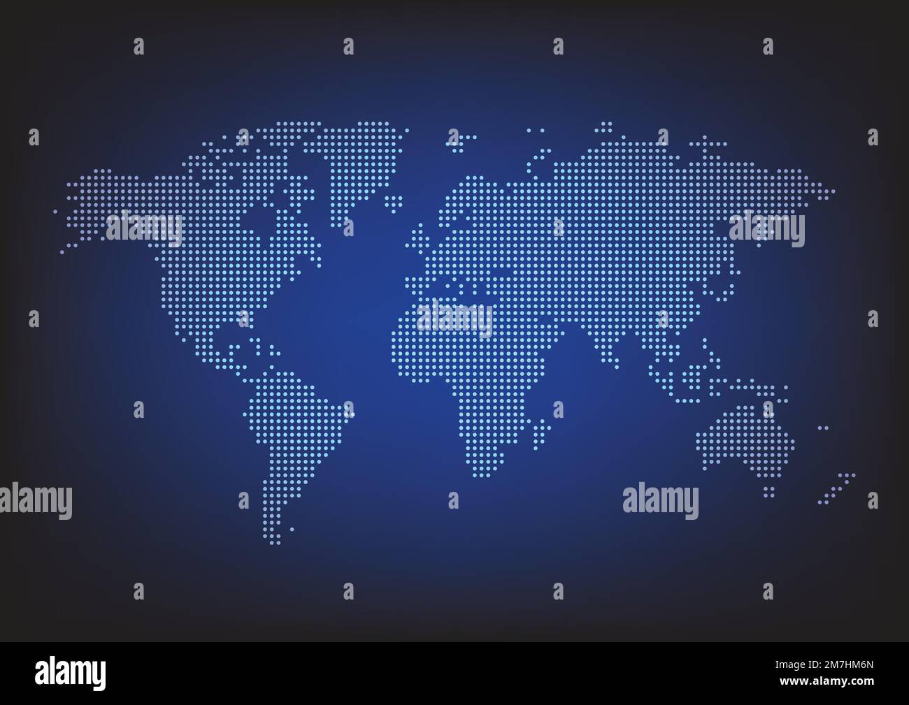 Pixel world map technology background. Vector illustration Stock Vector