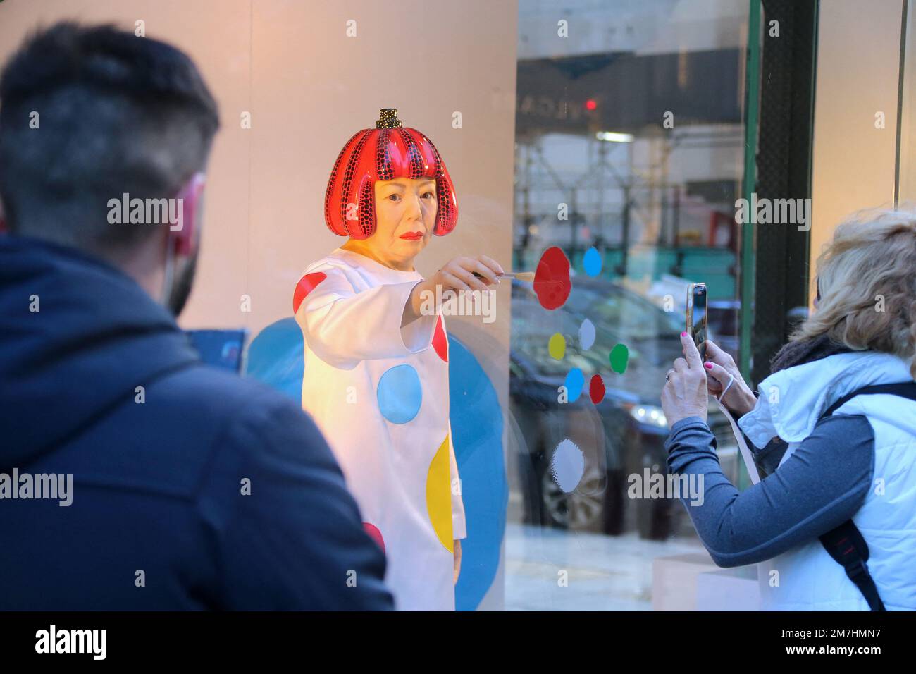 Hyper-realistic Yayoi Kusama robot spotted in London for fashion line