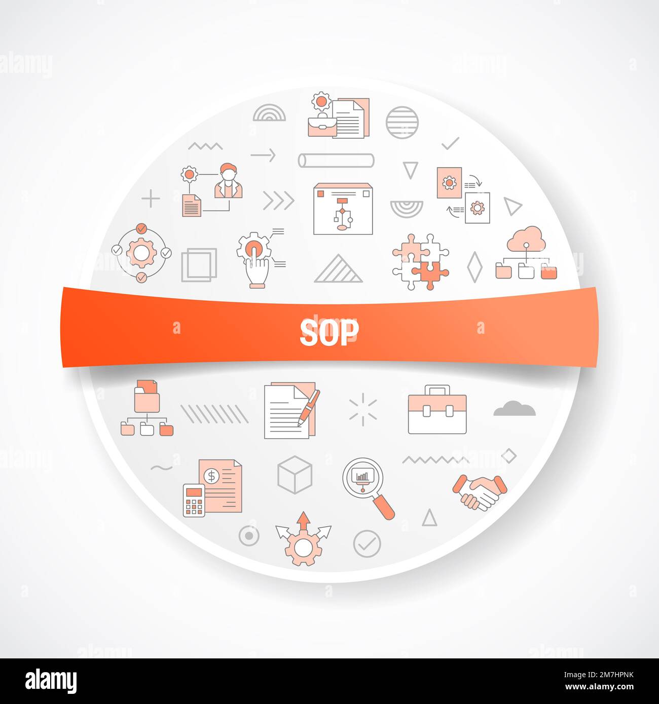 sop standard operating procedure concept with icon concept with round ...