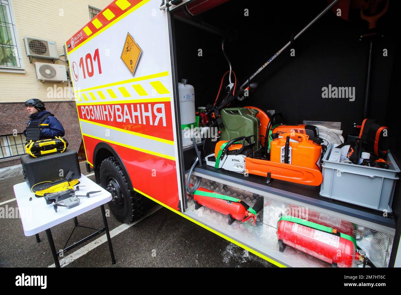 Non Exclusive: KYIV, UKRAINE - JANUARY 9, 2023 - Equipment is on ...