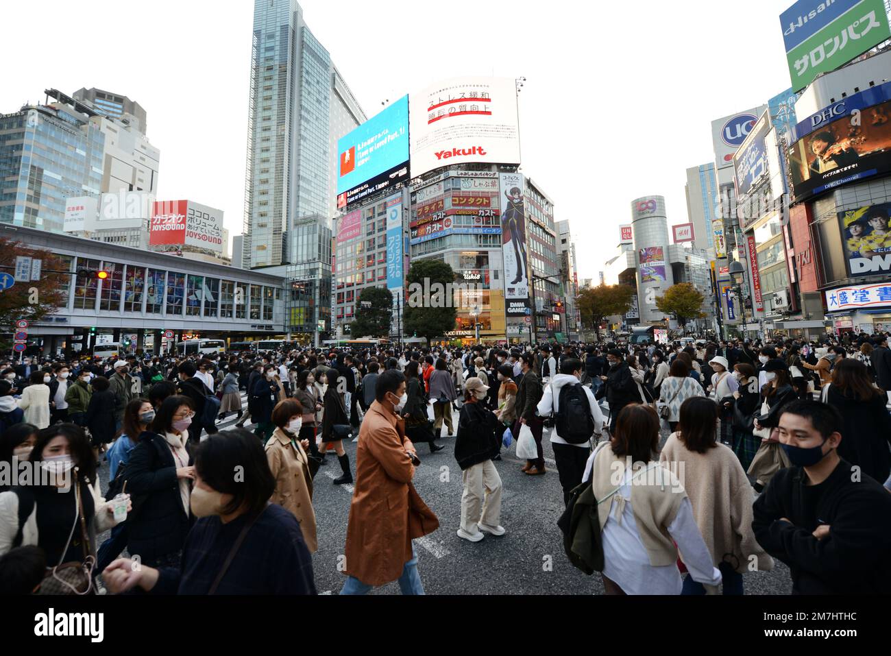 Shibuya Crossing is the world's busiest pedestrian crossing. Shibuya