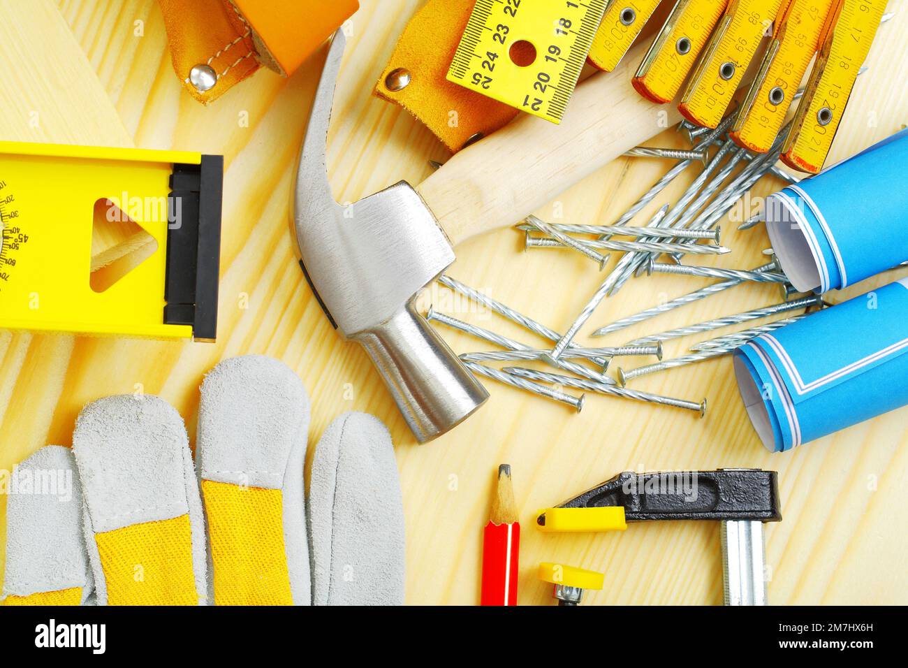 Carpentry tools set red hi-res stock photography and images - Alamy