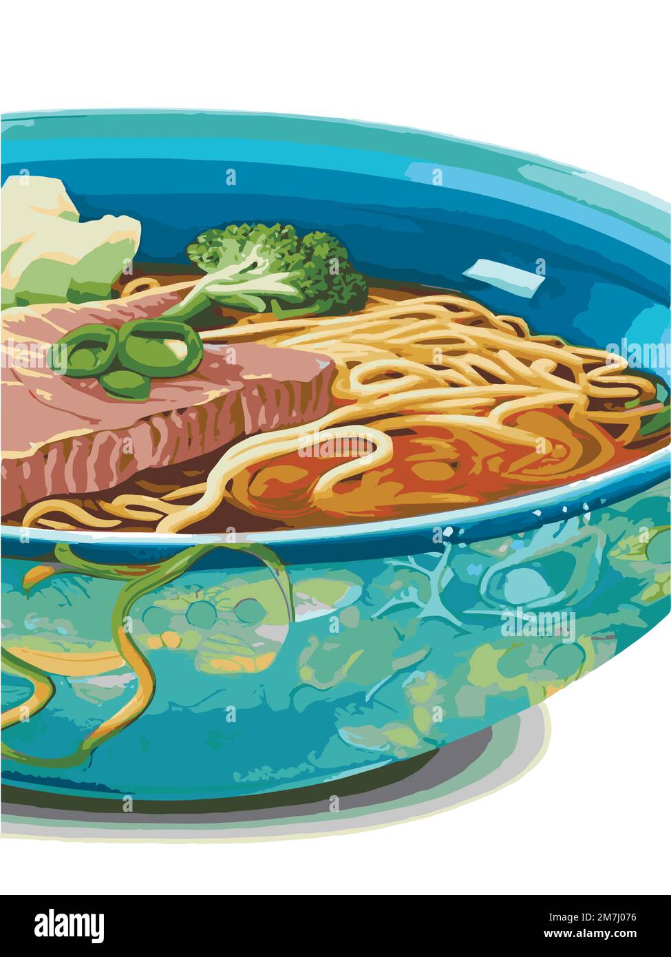 Noodles, Asian foods, Chinese food colorful illustration. Vector ...