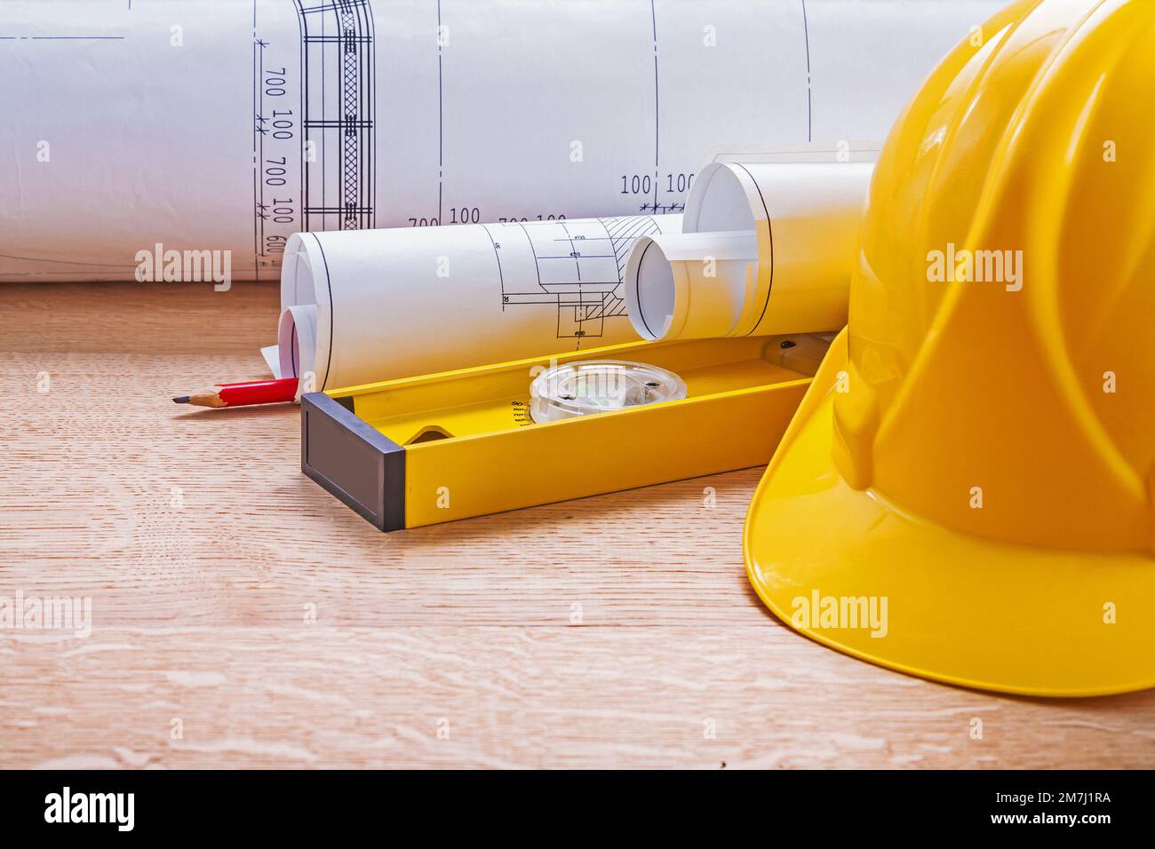 Helmet blueprints level pencil hi-res stock photography and images - Alamy