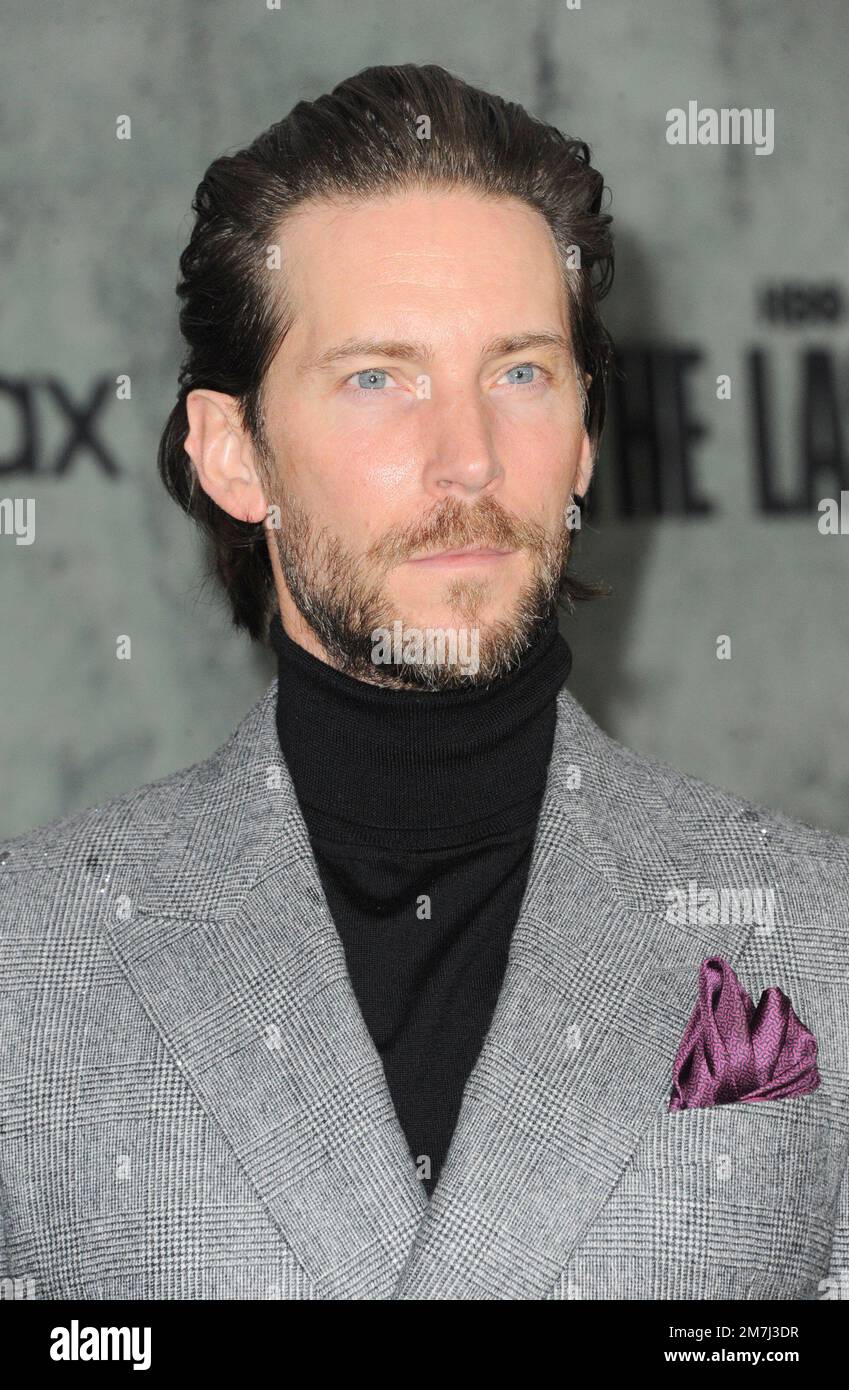 Troy Baker arrives at HBO's THE LAST OF US Premiere held at the Regency  Village Theater in Westwood, CA on Monday, ?January 9, 2023. (Photo By  Sthanlee B. Mirador/Sipa USA Stock Photo 