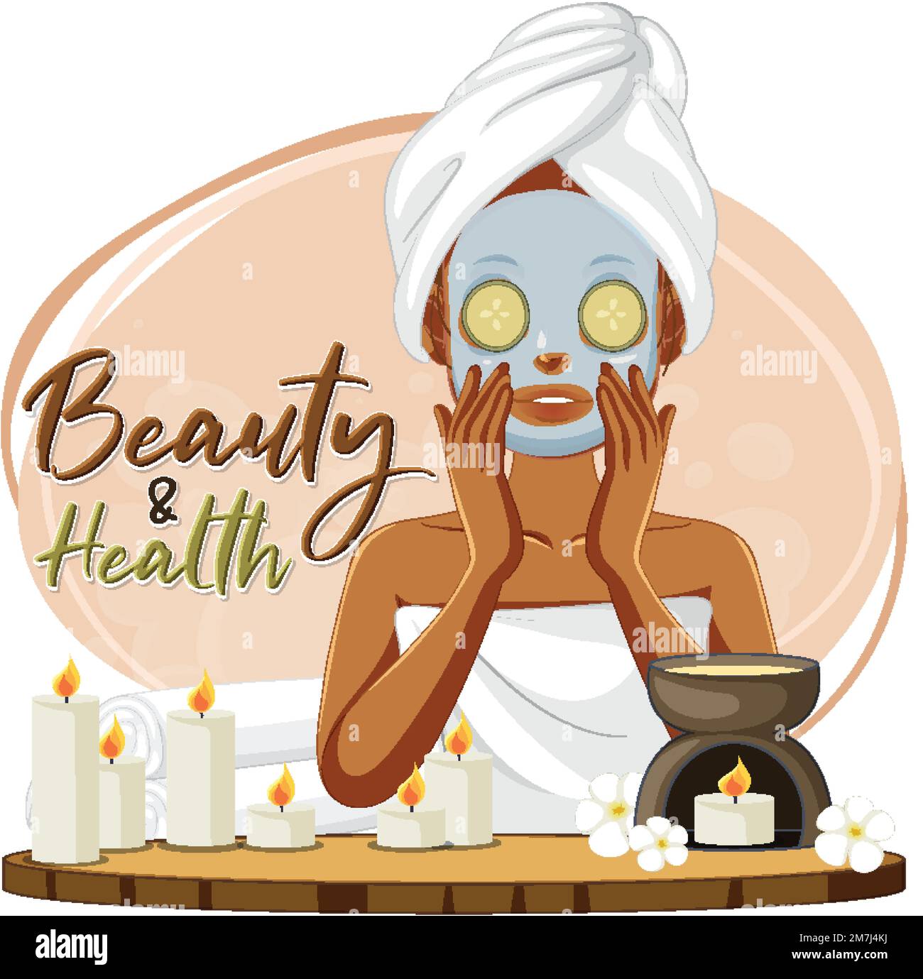 Woman with facial mask illustration Stock Vector
