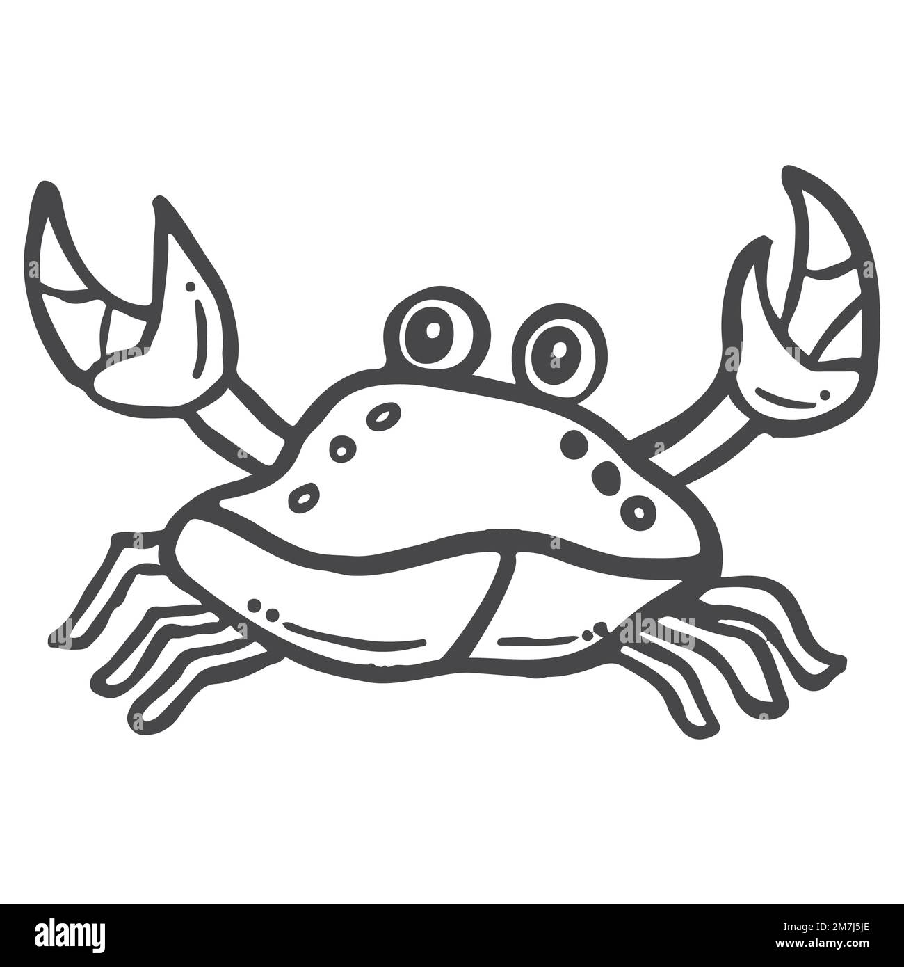 cute crab animal in sea hand drawn sketch doodle illustration vector ...