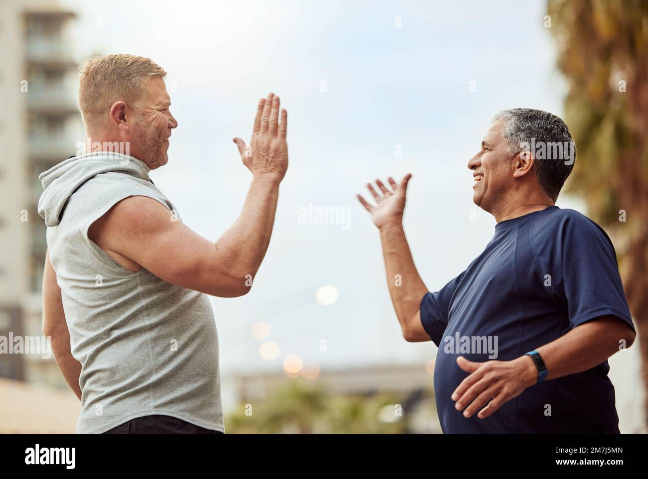 Friends high five hand shake hi-res stock photography and images - Alamy