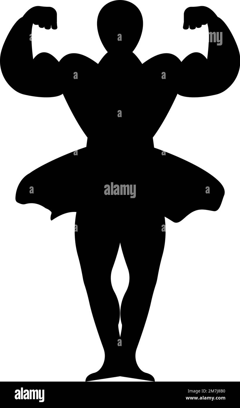 bodybuilder dancer isolated on white background. Vector illustration ...