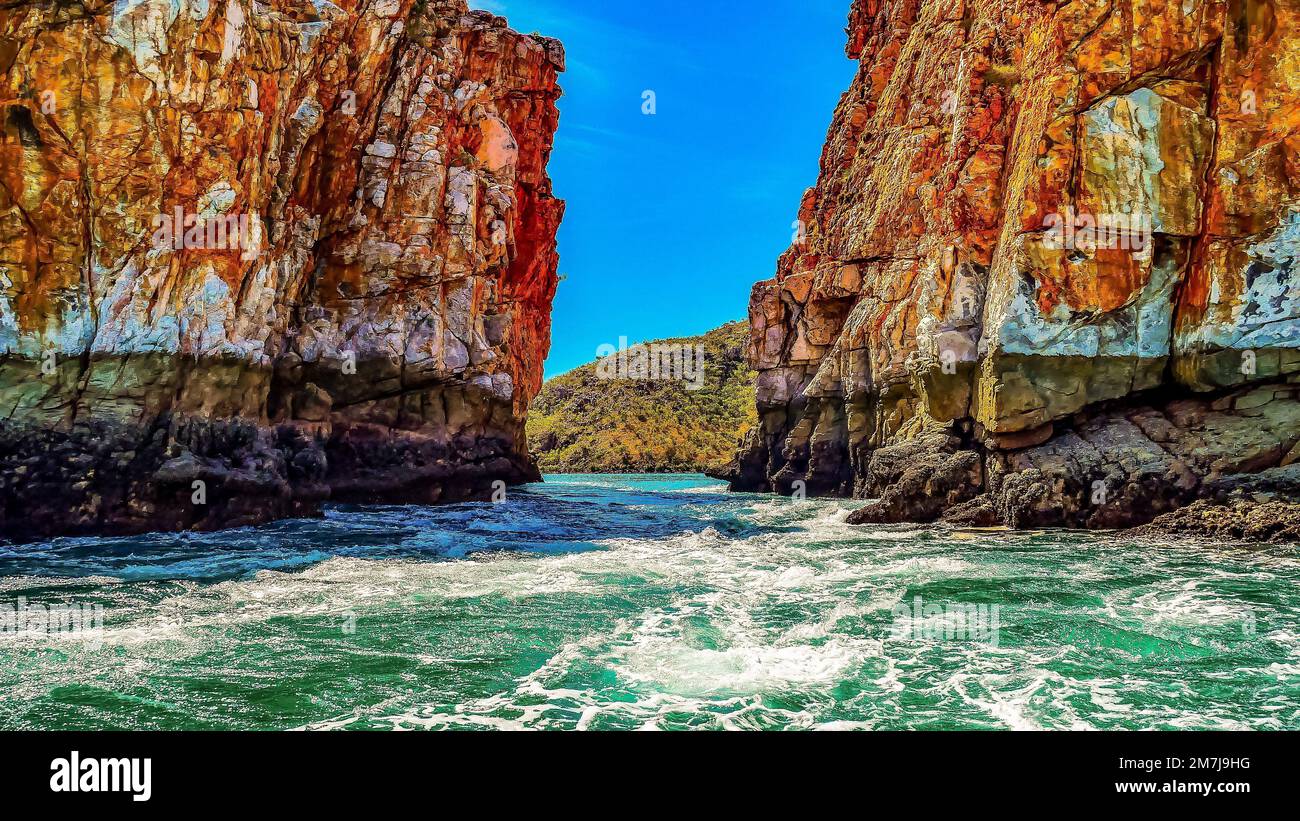 Horizontal Fall A scenic view of the Horizontal Falls in the islands of the Kimberley ...