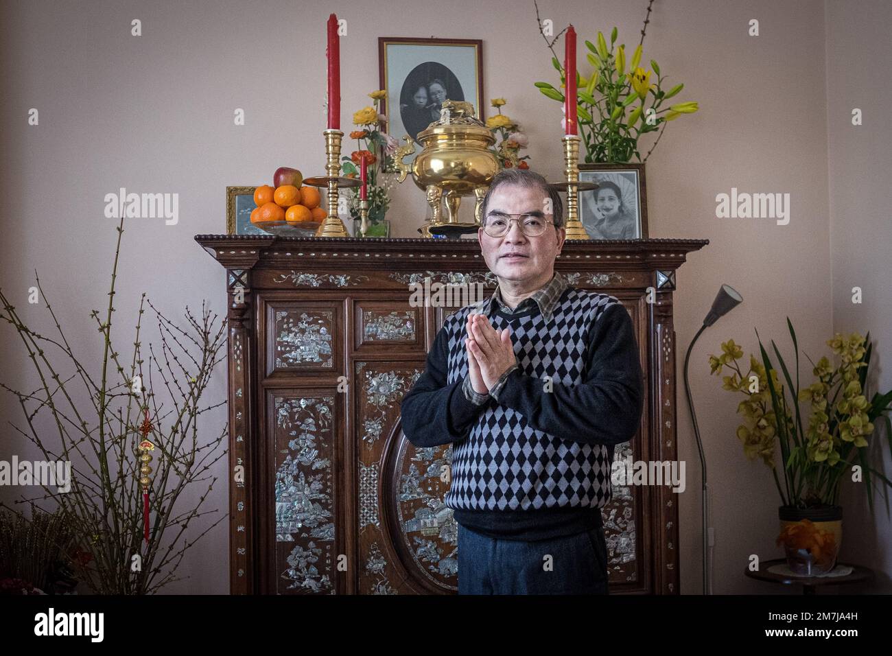 Olivier Donnars / Le Pictorium -  Tet, Vietnamese New Year -  7/2/2016  -  France / Ile-de-France (region)  -  On the occasion of Tet, the Vietnamese Stock Photo