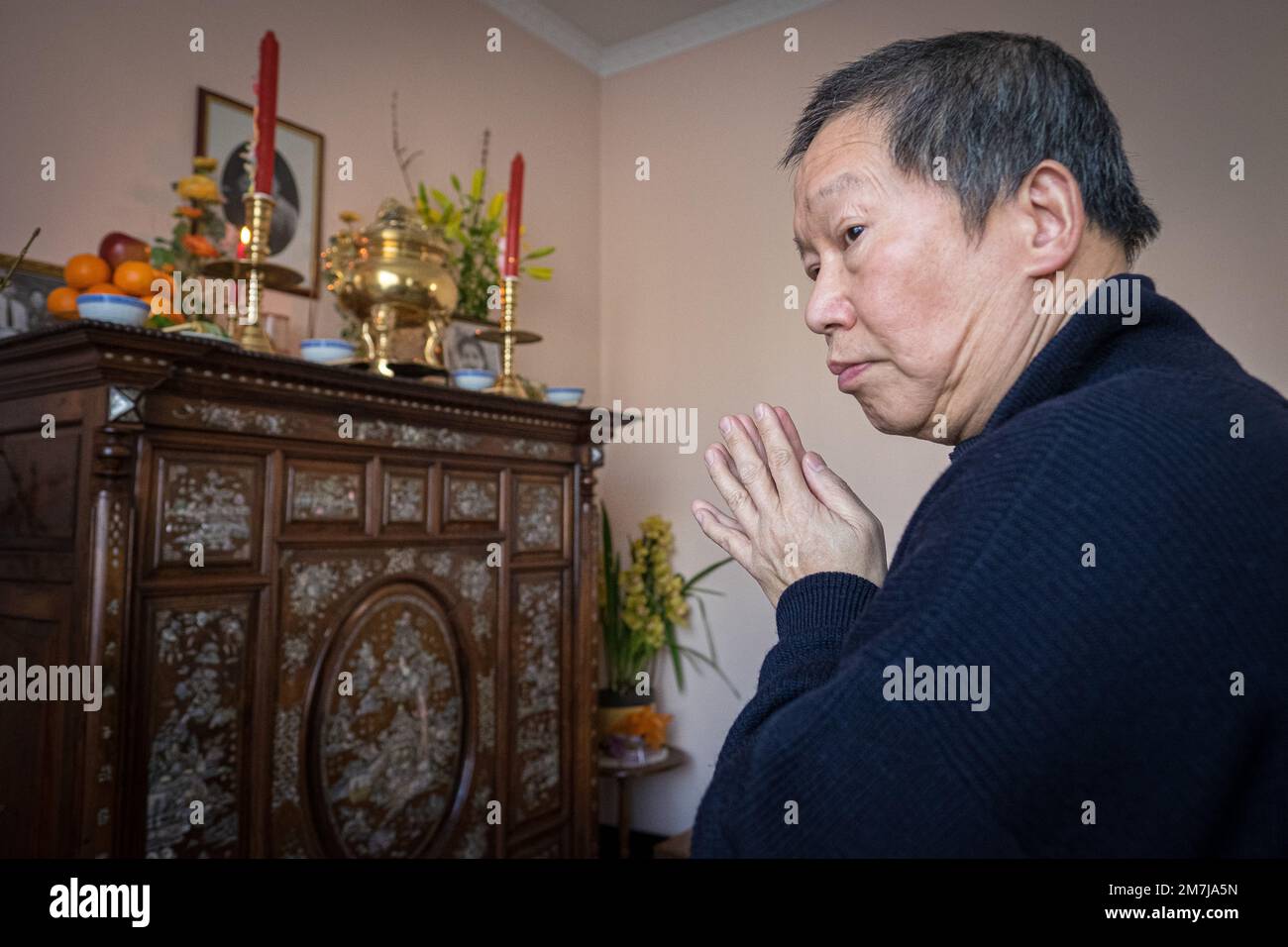 Olivier Donnars / Le Pictorium -  Tet, Vietnamese New Year -  7/2/2016  -  France / Ile-de-France (region)  -  On the occasion of Tet, the Vietnamese Stock Photo