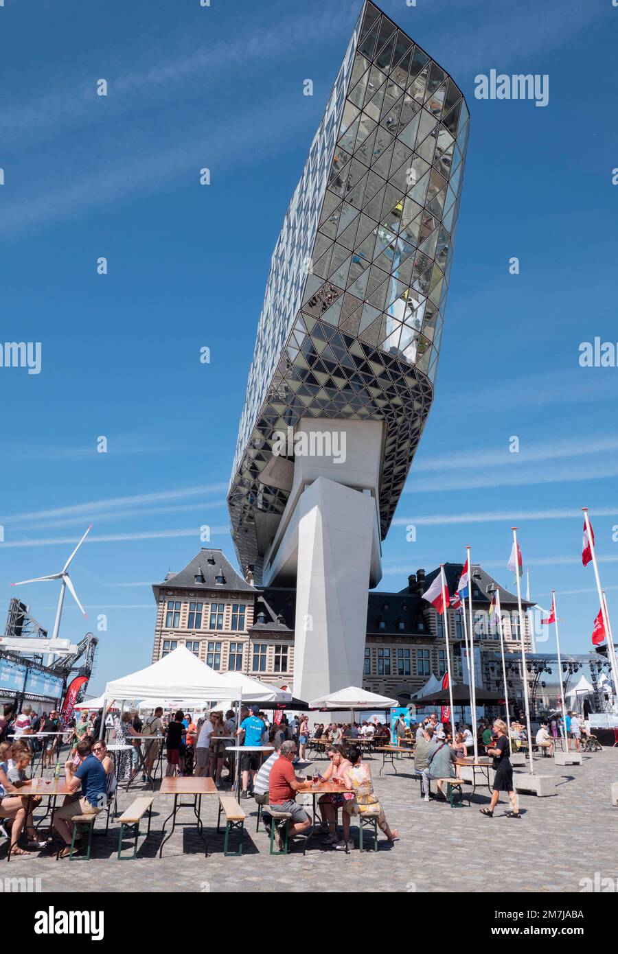 Antwerp, Belgium, July 24, 2022, The port house of Antwerp attracted many visitors during the tall ship races of 2022 Stock Photo