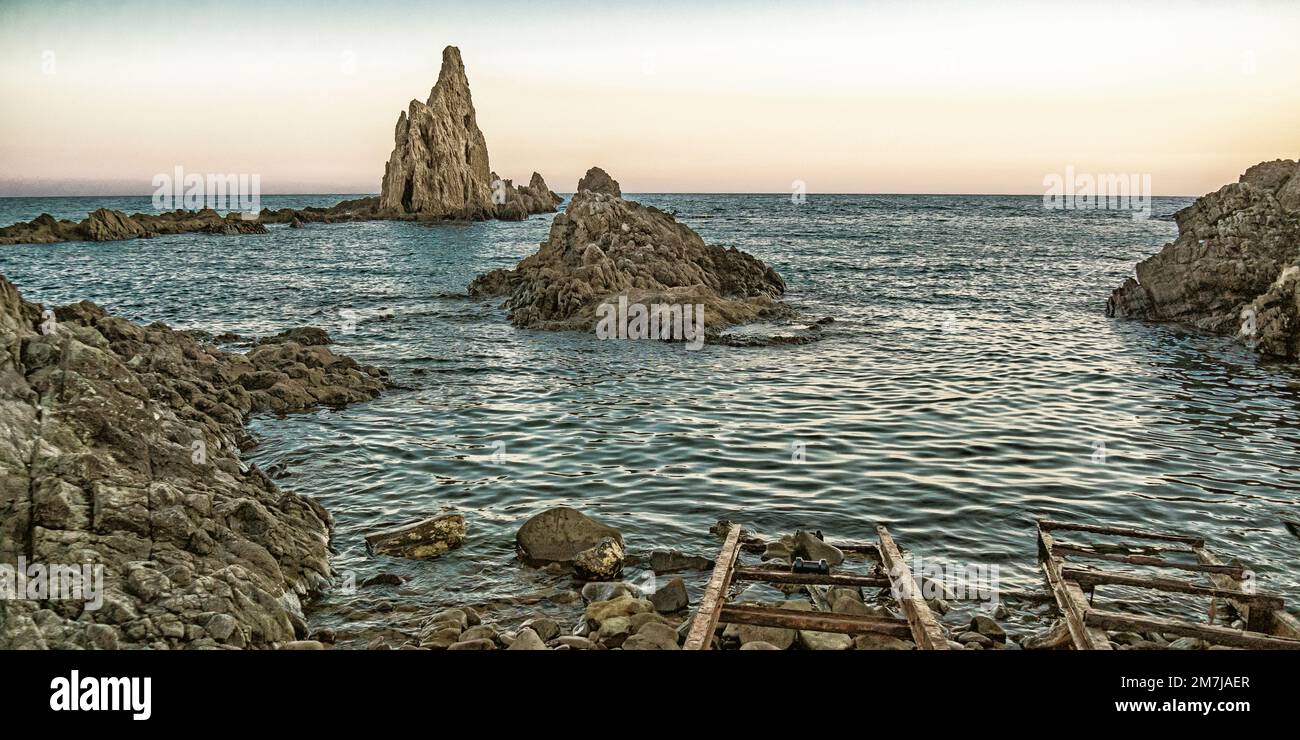 Las Sirenas Reef, Cala de las Sirenas, Cabo de Gata-Níjar Natural Park,  UNESCO Biosphere Reserve, Hot Desert Climate Region, Almería, Andalucía,  Spain Stock Photo - Alamy