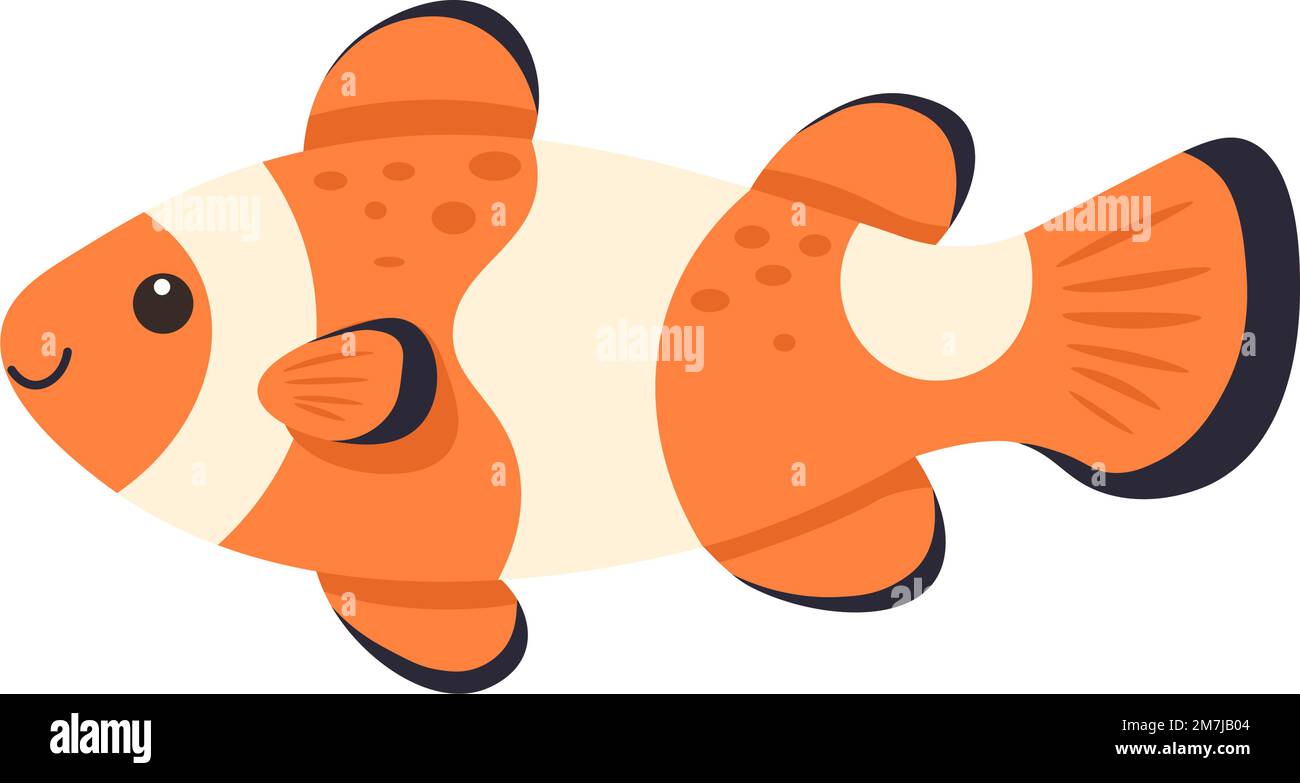 Clown loach fish, aquatic tropical animals vector Stock Vector Image