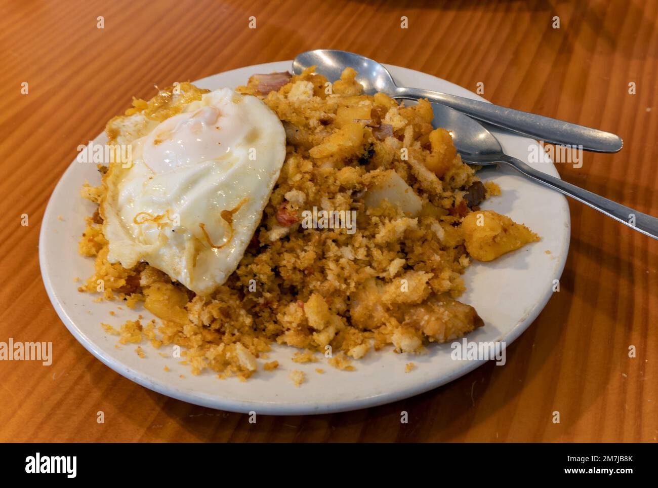 spanish food called migas (shepherd's breadcrumbs Stock Photo Alamy