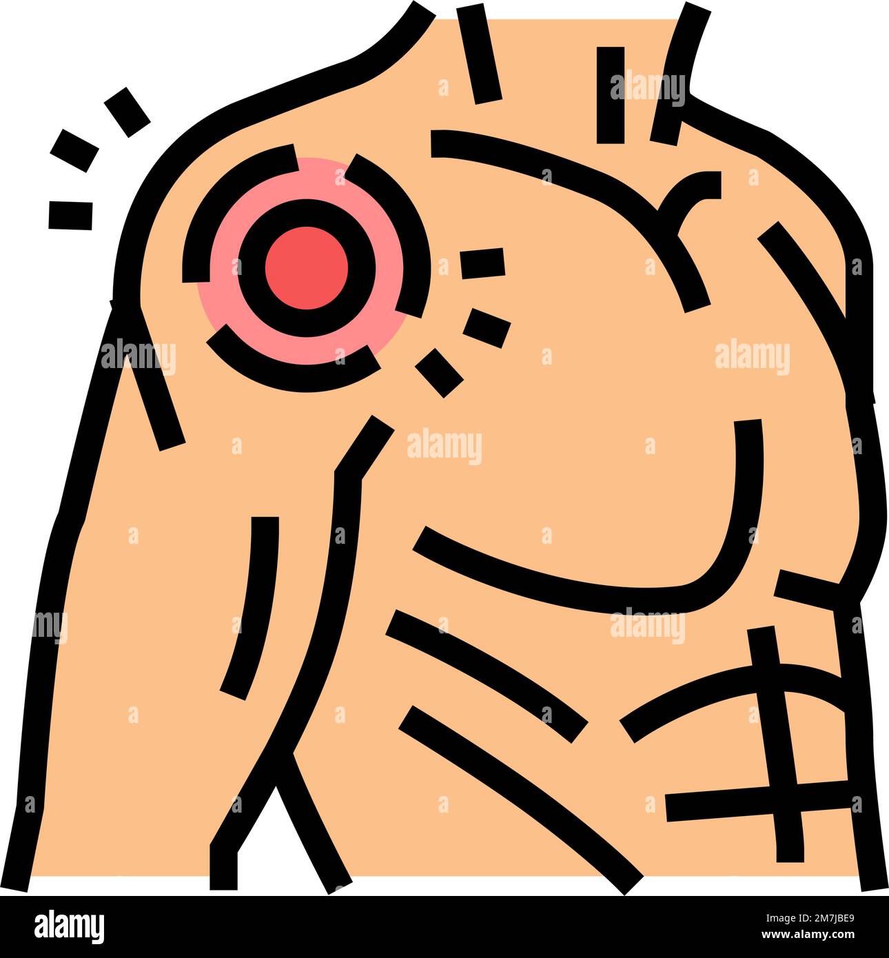 shoulder pain body ache color icon vector illustration Stock Vector ...
