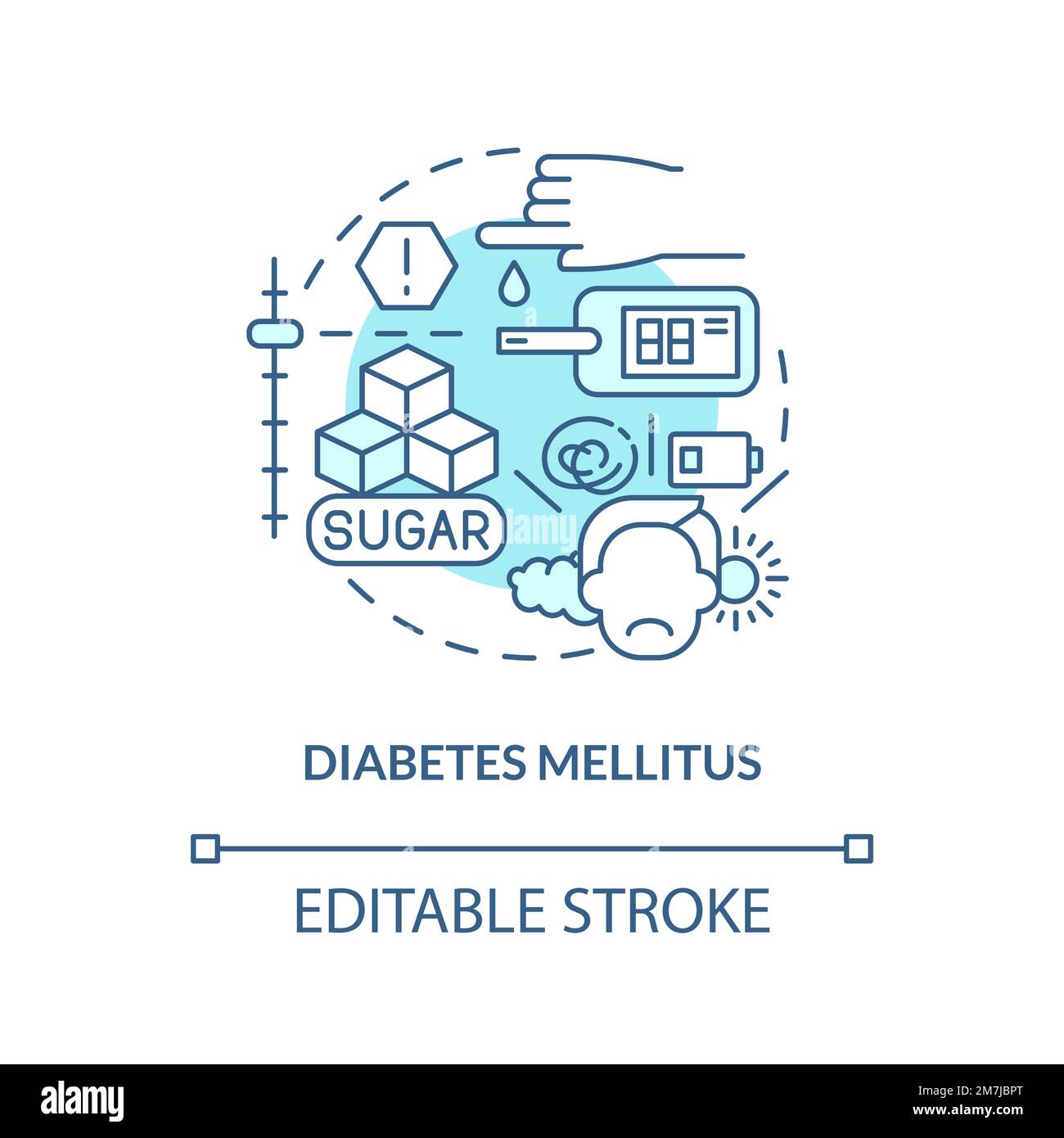 Diabetes mellitus blue concept icon Stock Vector Image & Art - Alamy