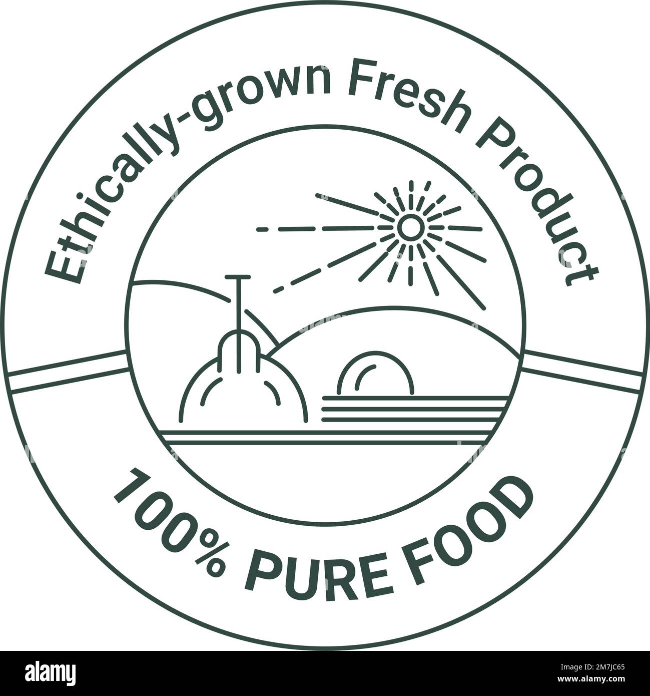 Ethically grown fresh product, pure food label Stock Vector Image & Art