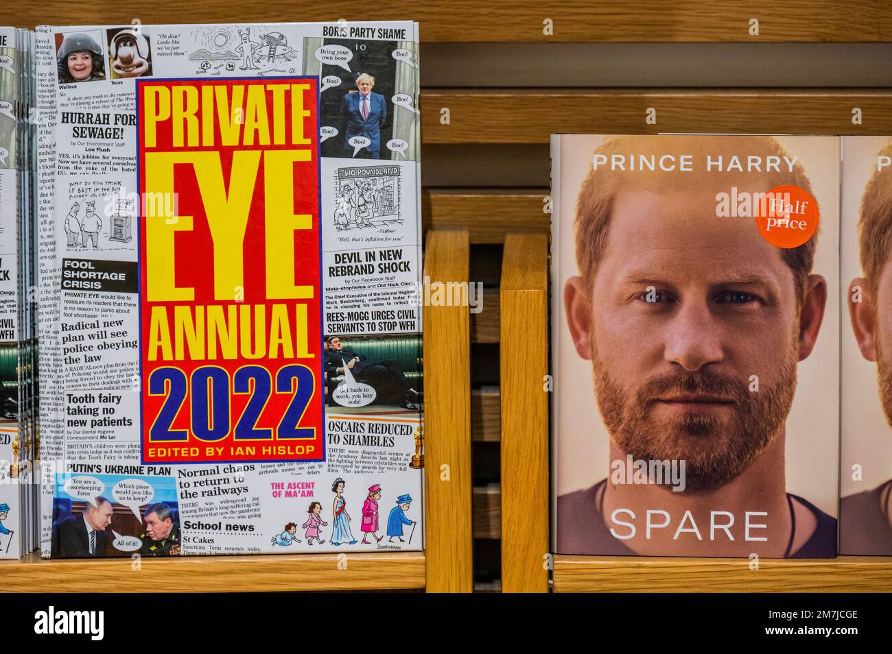London, UK. 10th Jan, 2023. On sale next to the Private Eye annual