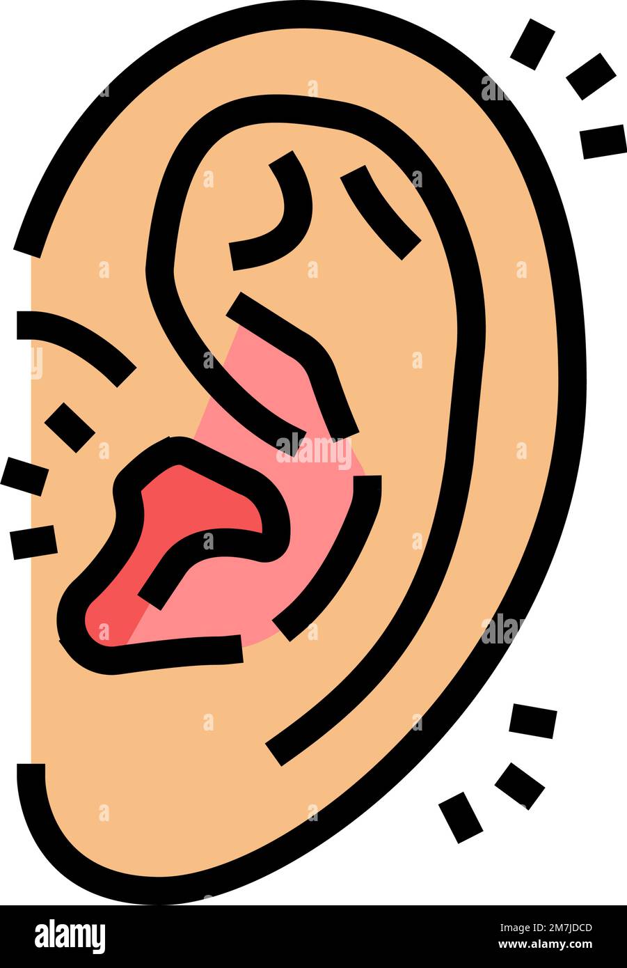 ear pain body ache color icon vector illustration Stock Vector Image