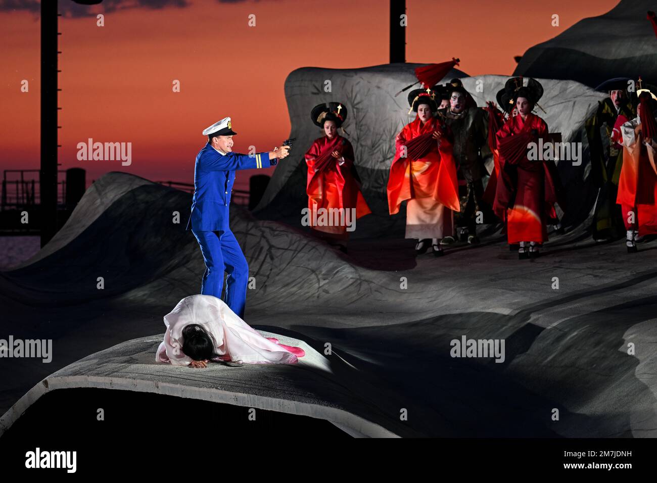 Bregenz, Austria. 15th July, 2022. Actors act during the photo ...