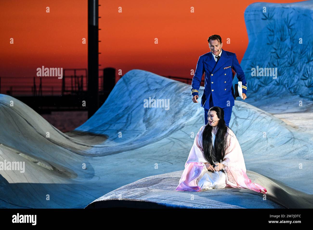 Bregenz, Austria. 15th July, 2022. Actors act during the photo ...