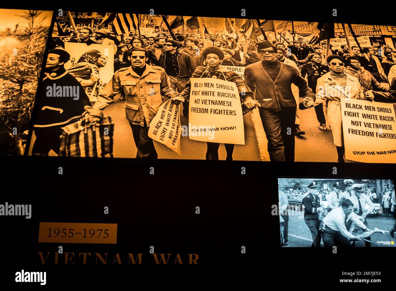 Vietnam war protest, National Museum of African American History and Culture,, Washington, D.C., USA Stock Photo