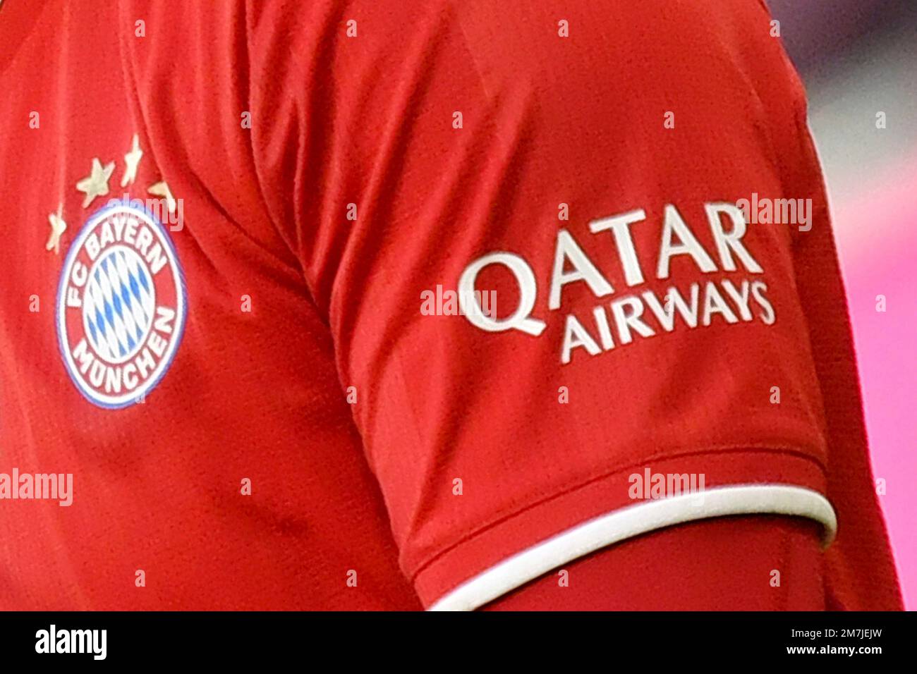 Munich, Deutschland. 10th Jan, 2023. Despite criticism: FC Bayern Munich  wants to extend sponsorship with Qatar Airways. ARCHIVE PHOTO; Soccer  1.Bundesliga season 2020/2021, 23.matchday, matchday23 FC Bayern Munich-1.FC  Cologne 5-1, on February