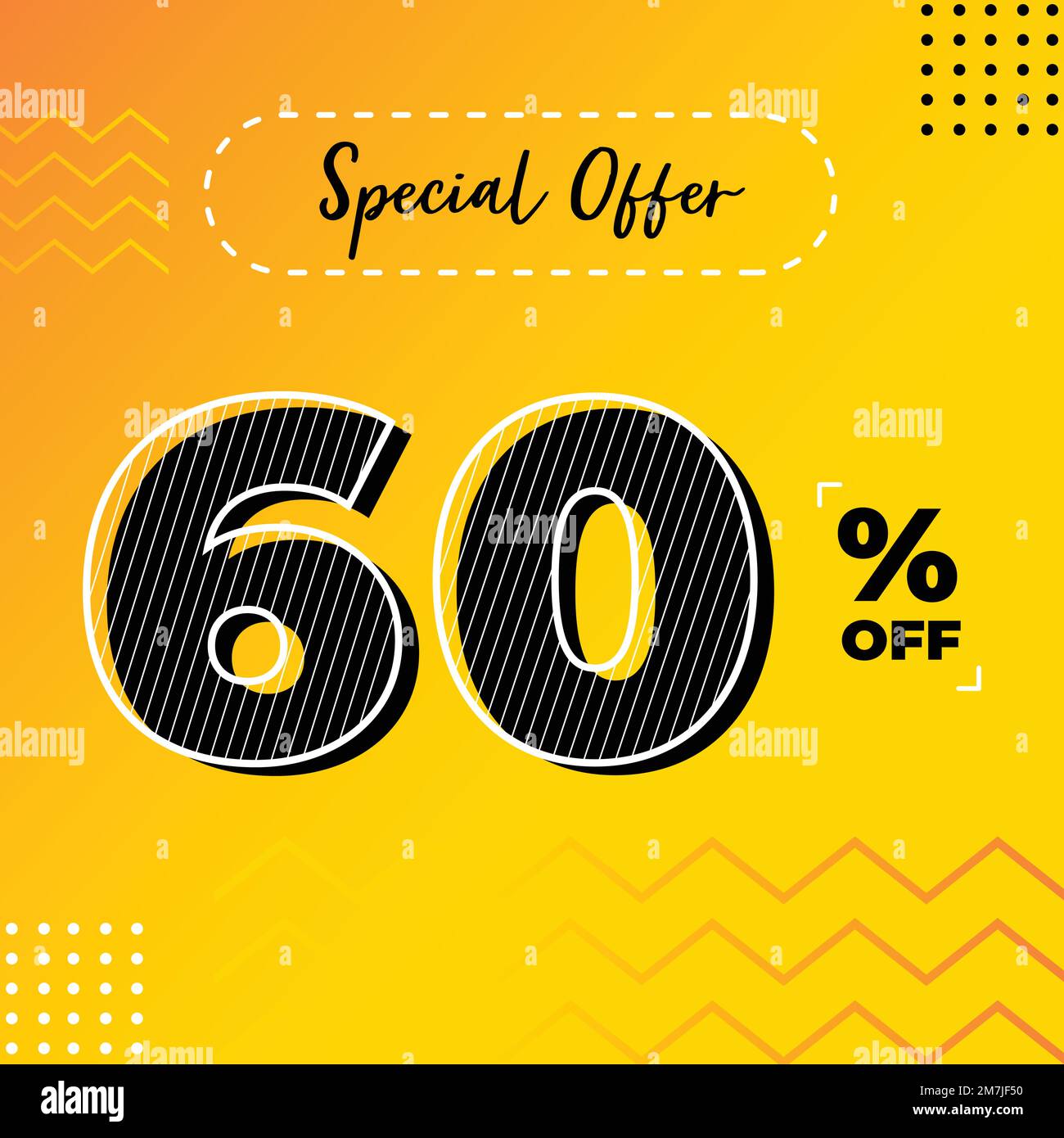60 percent off. Design Template for Special Offer Marketing. 60