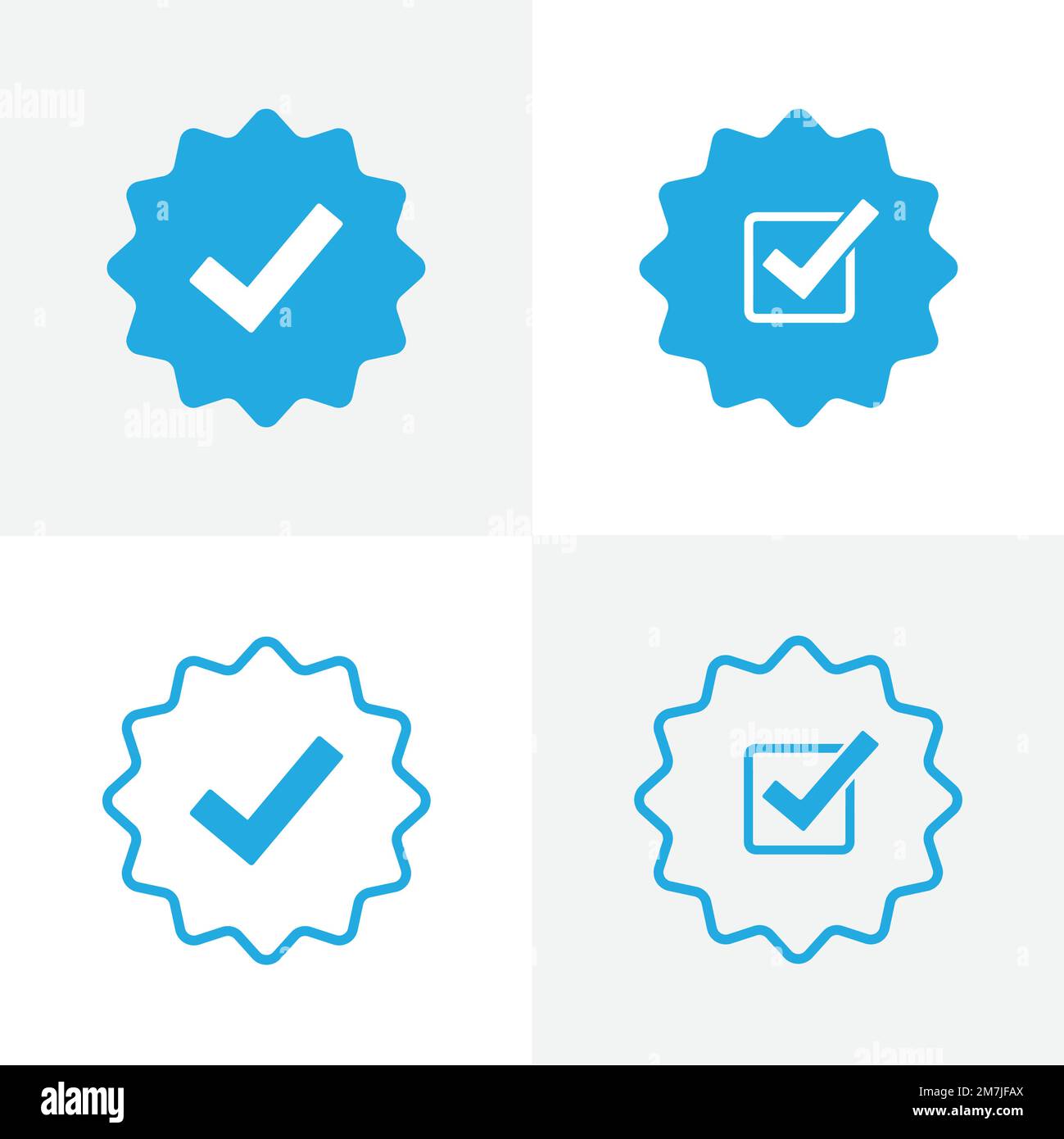 Premium Vector  Verified badge social media account set icons check mark  vector illustration