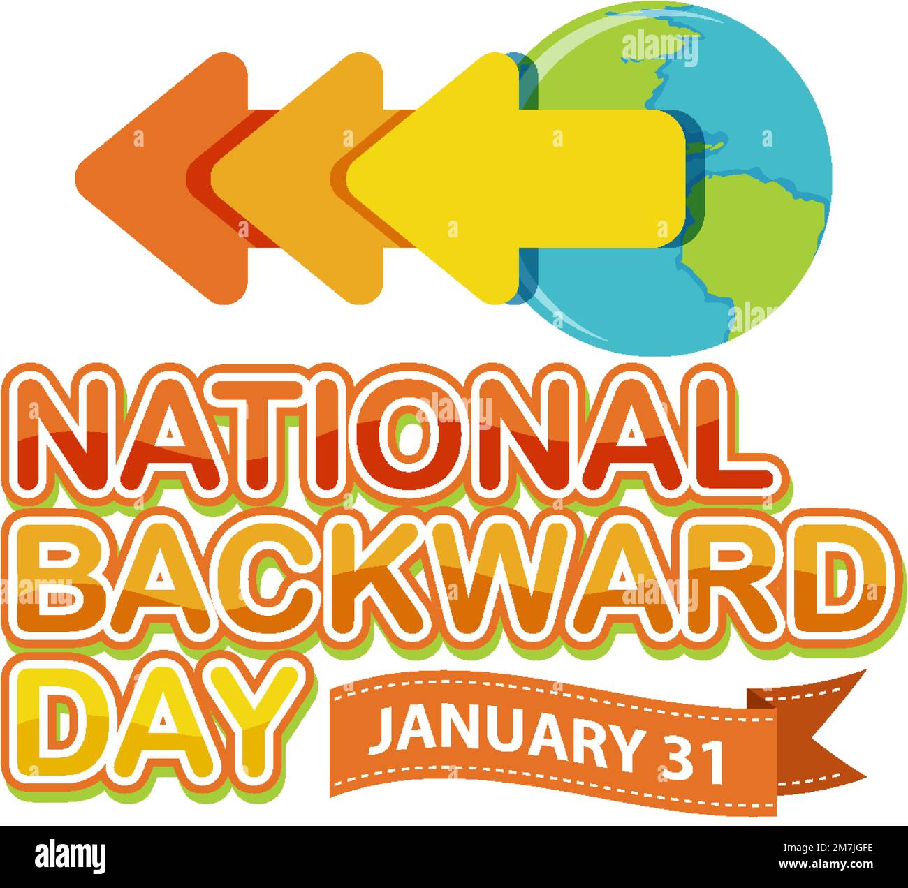 National backward day banner design illustration Stock Vector Image