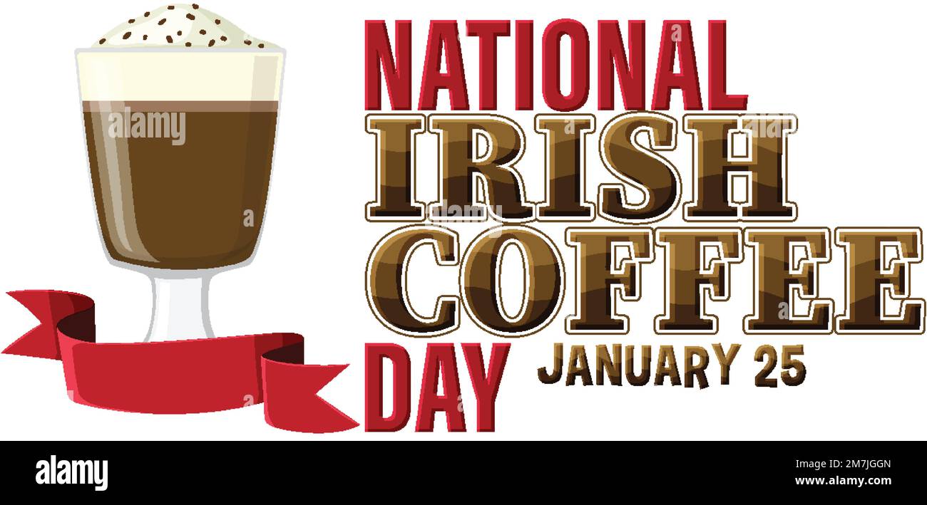 National Irish coffee day banner design illustration Stock Vector Image