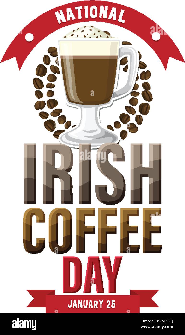 National Irish coffee day banner design illustration Stock Vector Image