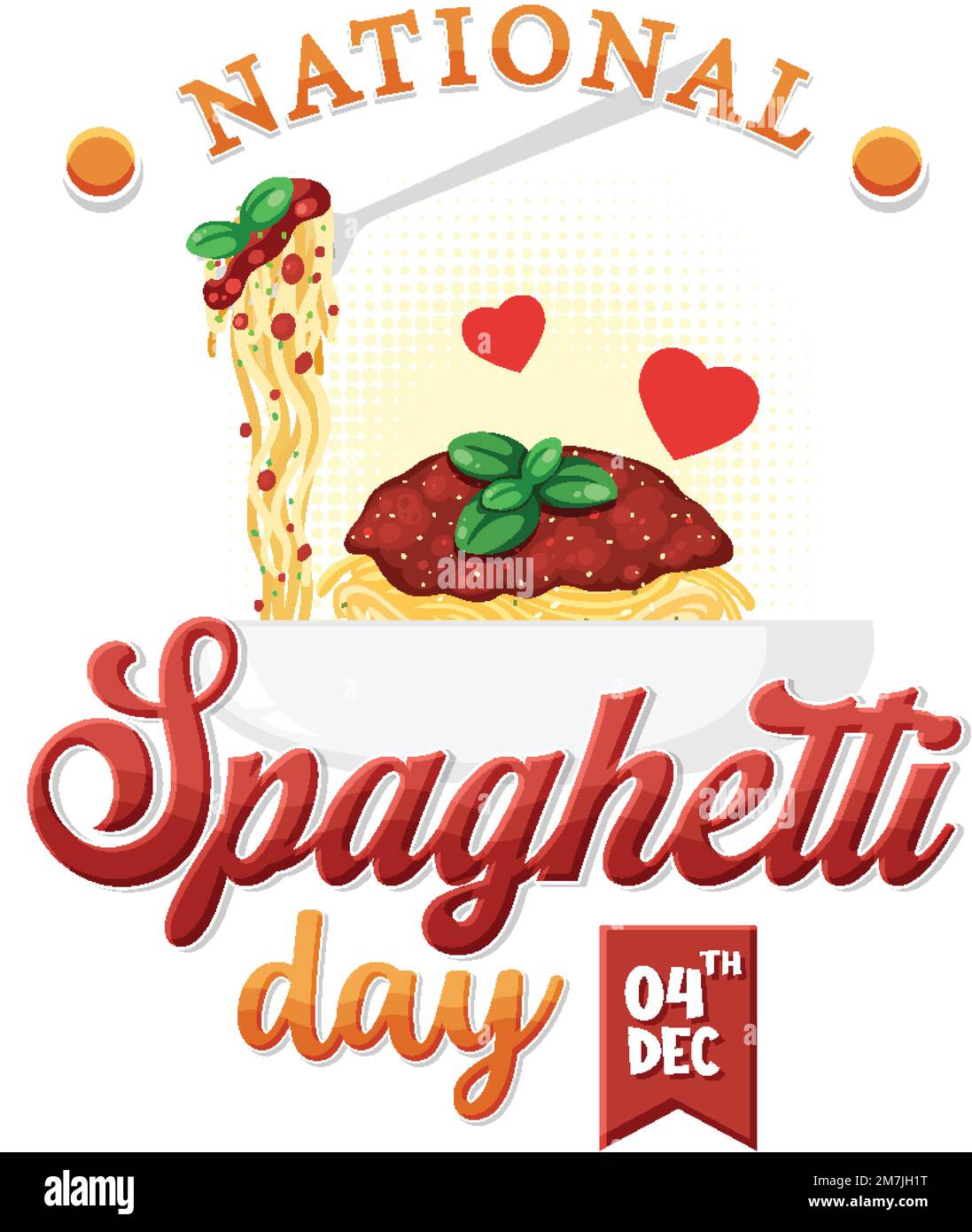 National Spaghetti Day Banner Design illustration Stock Vector Image