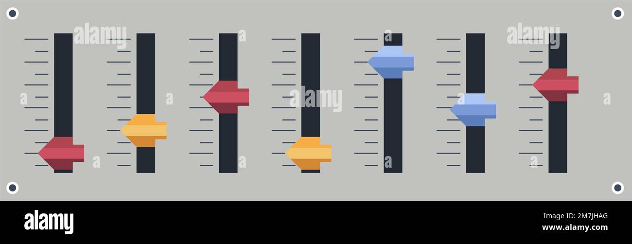 Panel with toggle switchers, mixing sound system Stock Vector