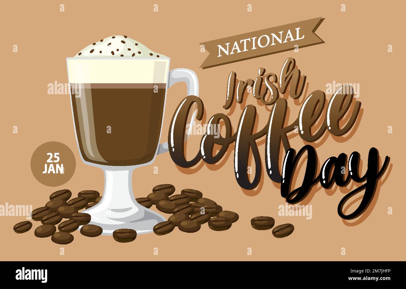 National Irish Coffee Day Banner Design illustration Stock Vector Image