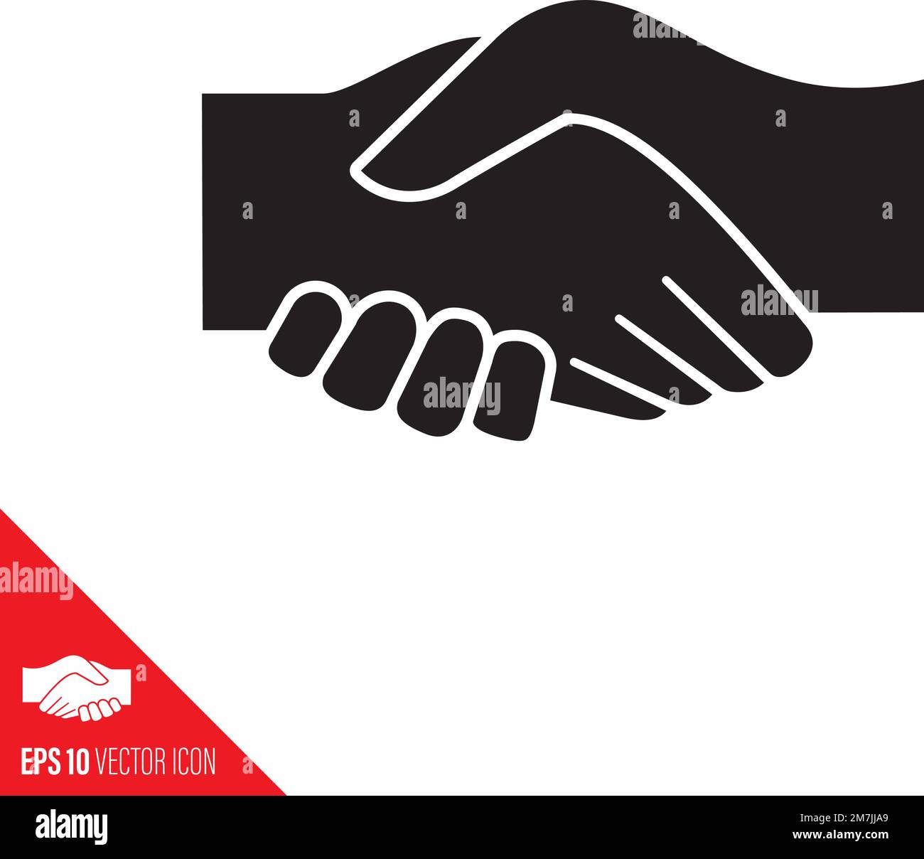 handshake vector glyph icon. Friendship, agreement and greeting symbol. Stock Vector