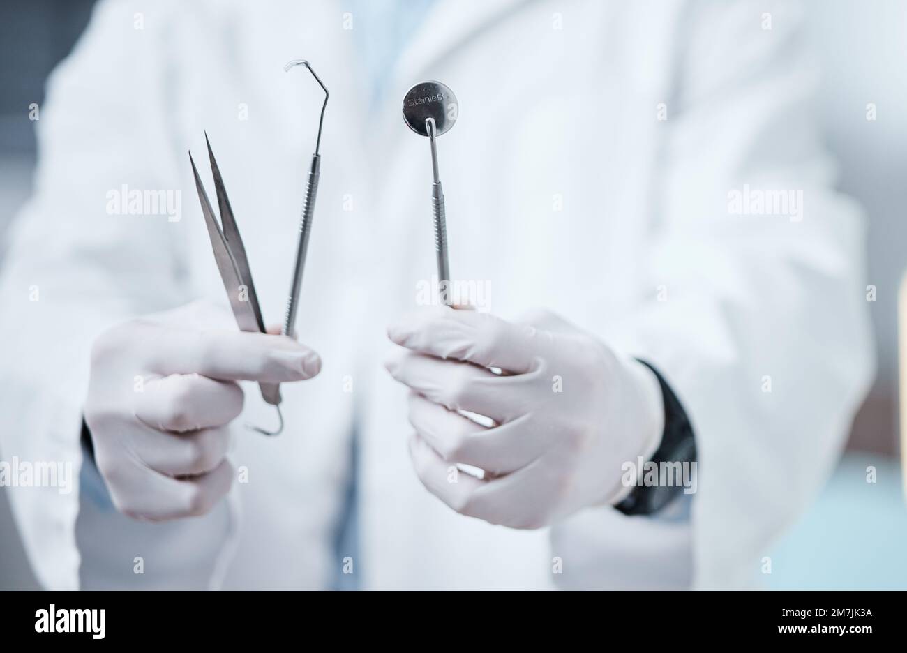 Dental tools zoom with hands, dentist and teeth health, mouth care with