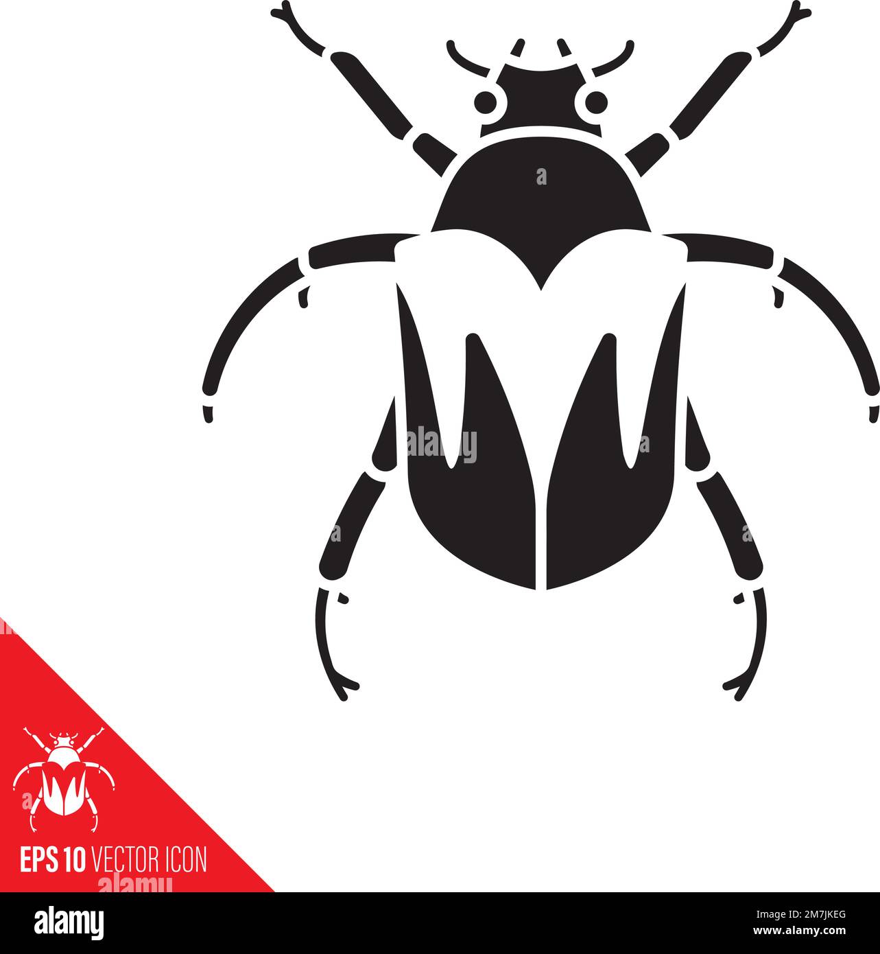 Junebug or June Beetle vector glyph icon. Cotinis nitida symbol. Stock Vector