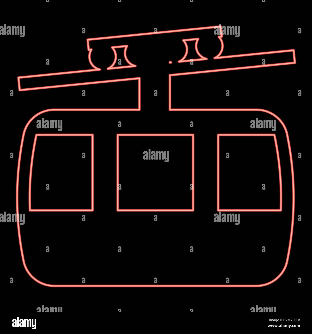 Neon funicular air way cable car Ski lift Mountain resort Aerial