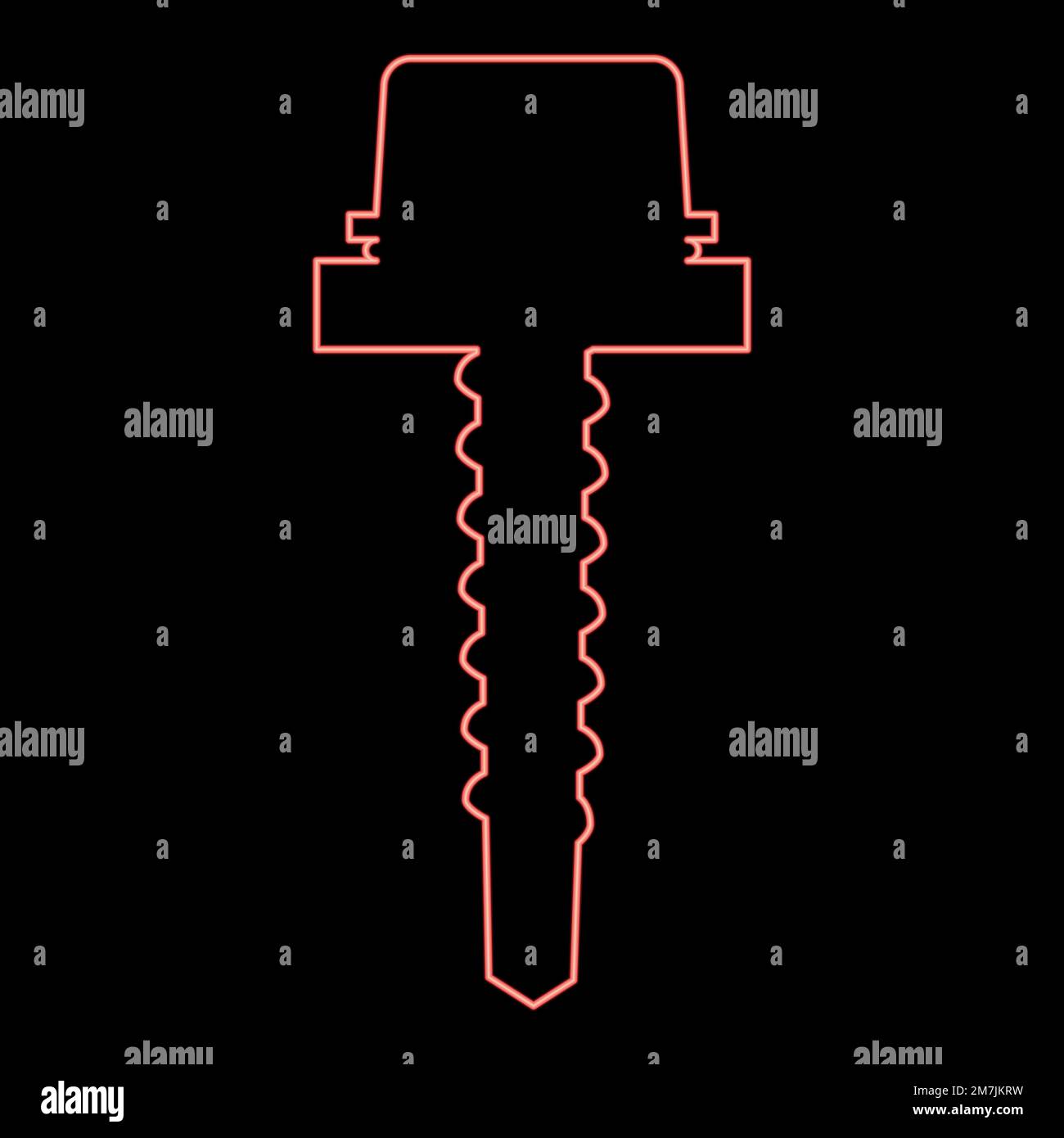 Neon metal roof screw Mounting profiled corrugated sheeting red color