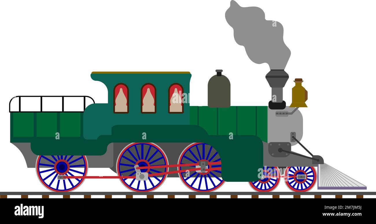 train, isolated on white background. Vector illustration. Stock Vector